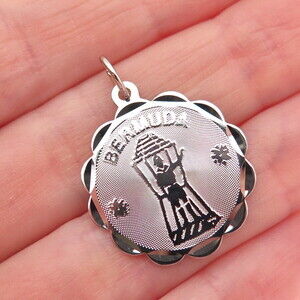 CREA 925 Sterling Silver Vintage Bermuda Traffic Controller Mini Charm Pendant